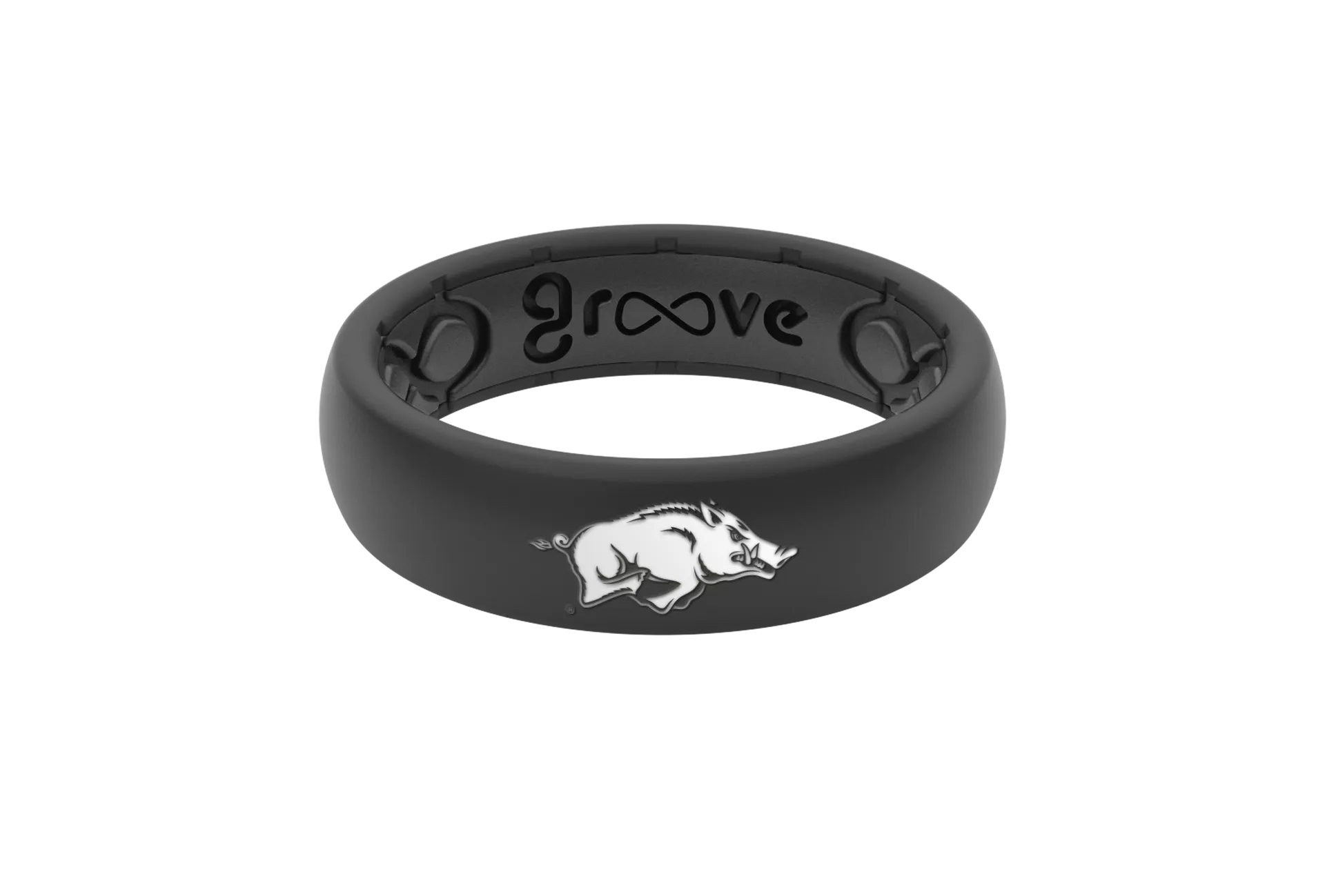 College Arkansas Black Thin Ring