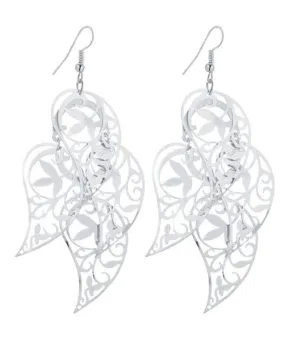 Dangling Tropical Leaves Earrings in Gold or Silver