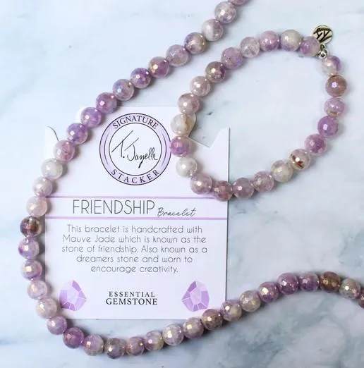 Defining Bracelet- Friendship Bracelet with Mauve Jade Gemstones