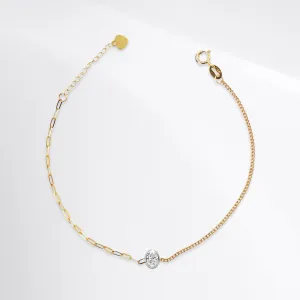 Duo Oval Bezel Solitaire Diamond Bracelet 18kt