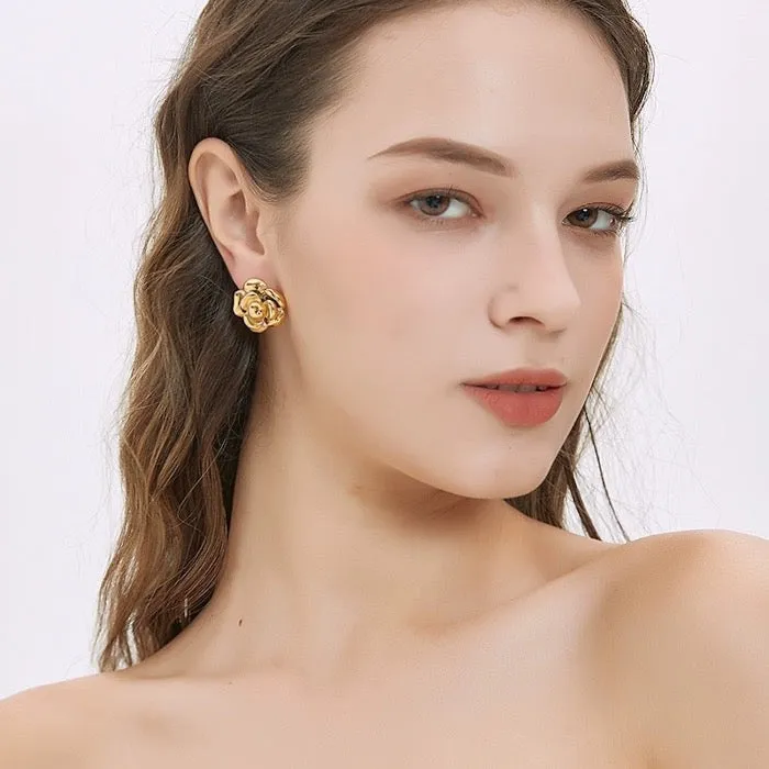 Elegant Camille Flower Ear Studs