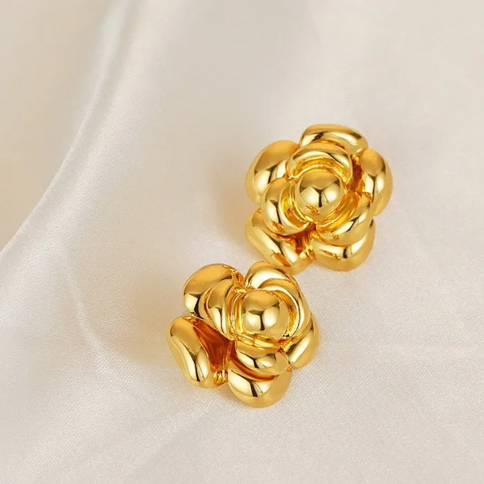 Elegant Camille Flower Ear Studs