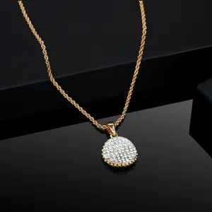 Estele Gold Plated Diamante Circle with Austrian Crystals Pendant for Women / Girls