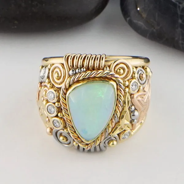 Ethiopian Opal Ring in 14K Gold