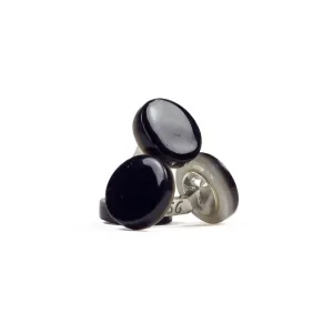 Eveningwear "Special Ceremony" cufflinks, mother-of-pearl finished with black epoxy