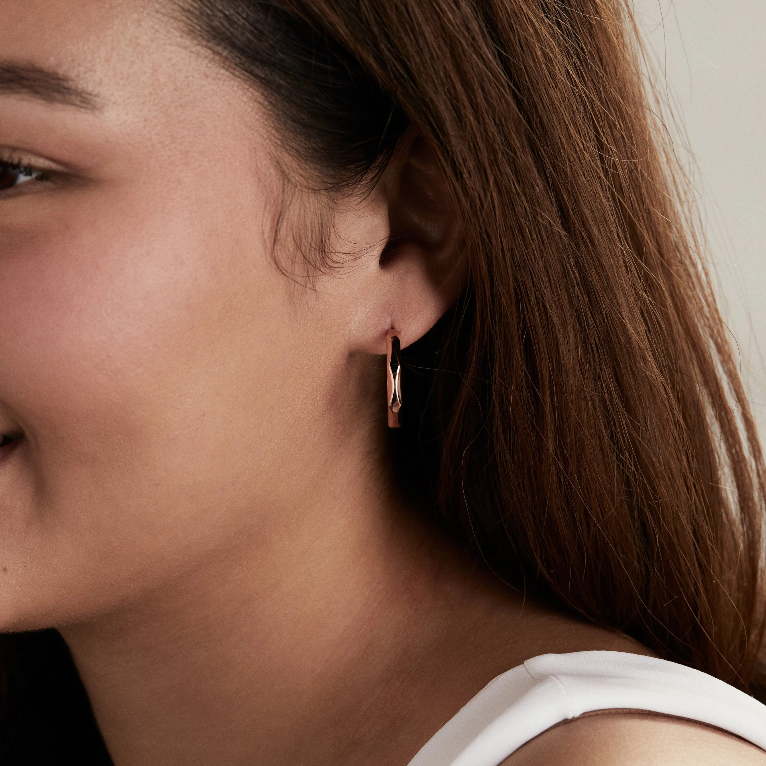 Faceted Hoop Earrings