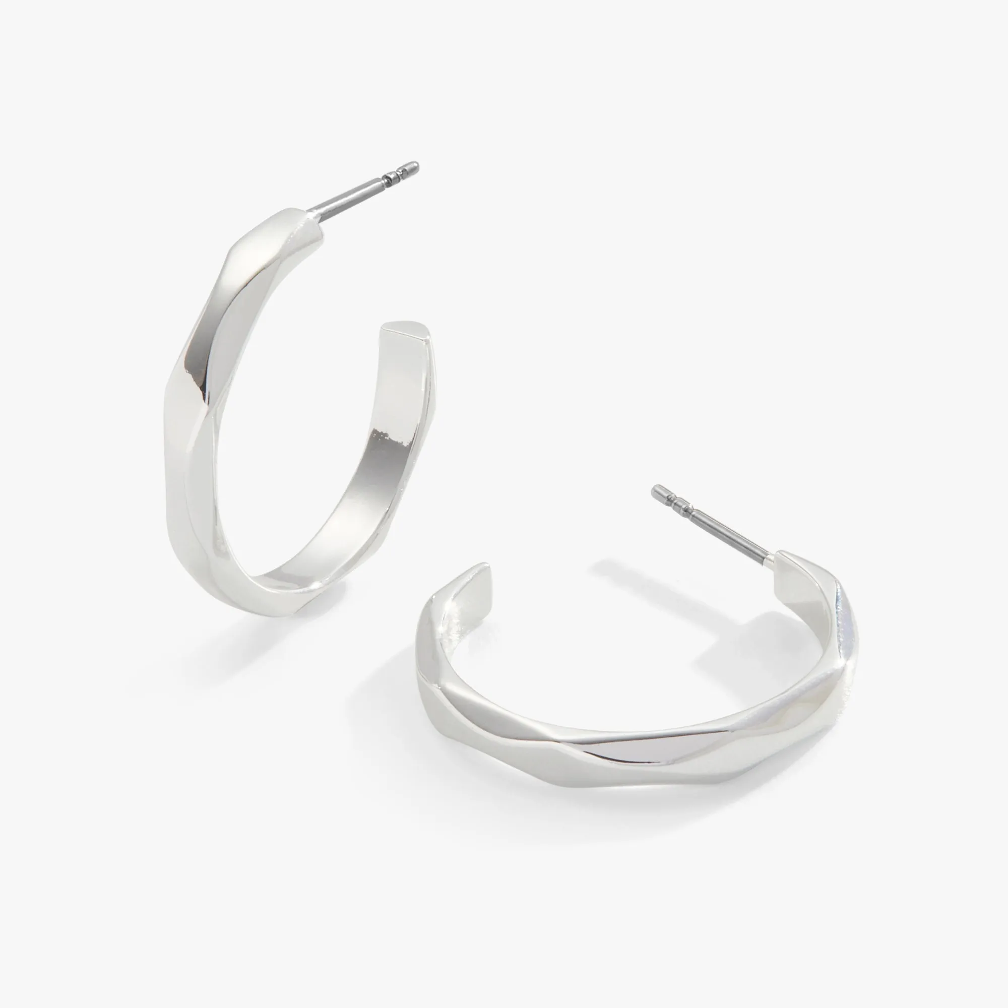 Faceted Hoop Earrings