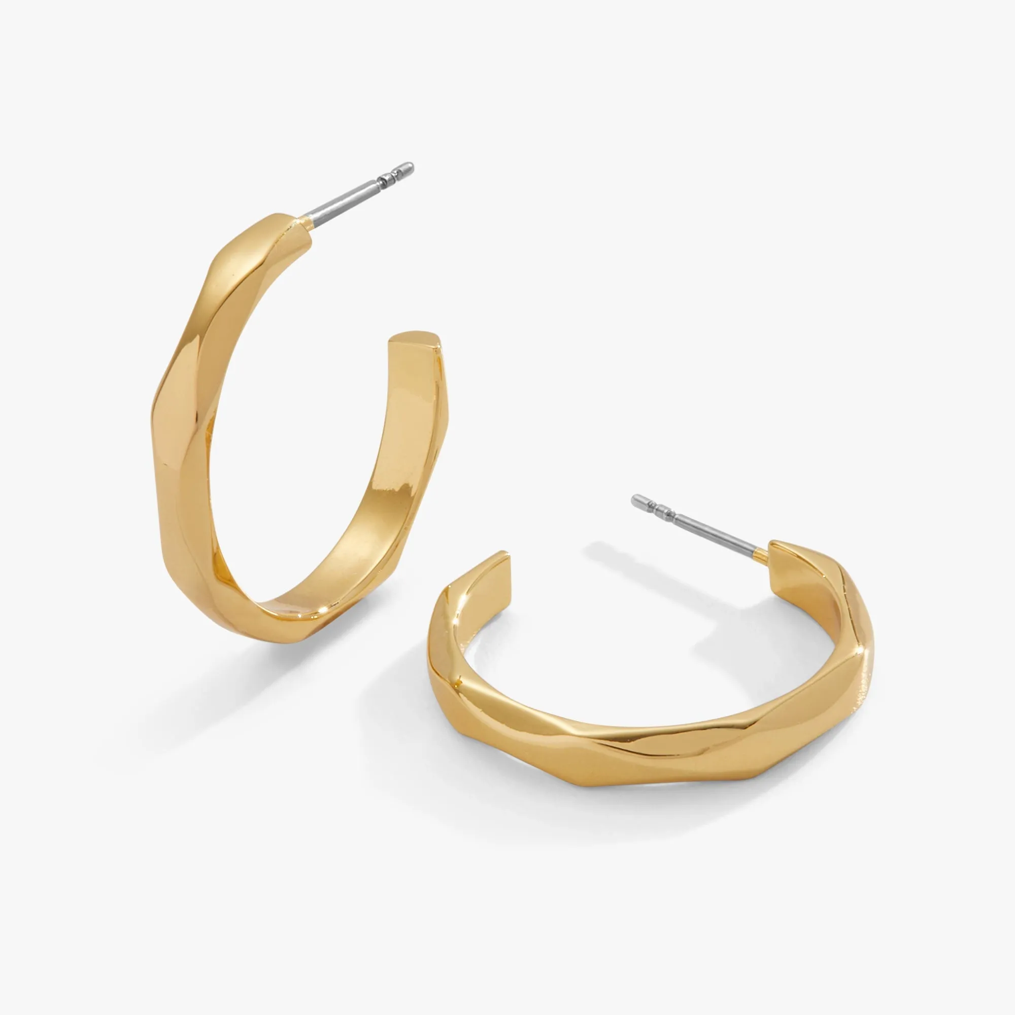 Faceted Hoop Earrings