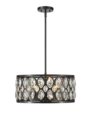 Five Light Chandelier from the Dealey Collection in Matte Black Finish by Z-Lite