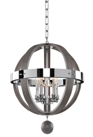 Five Light Pendant from the Sharlow Collection in Chrome Finish by Kalco