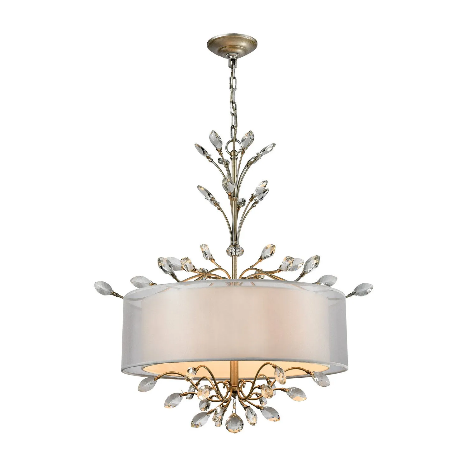 Four Light Chandelier from the Asbury Collection in Aged Silver Finish by ELK Home