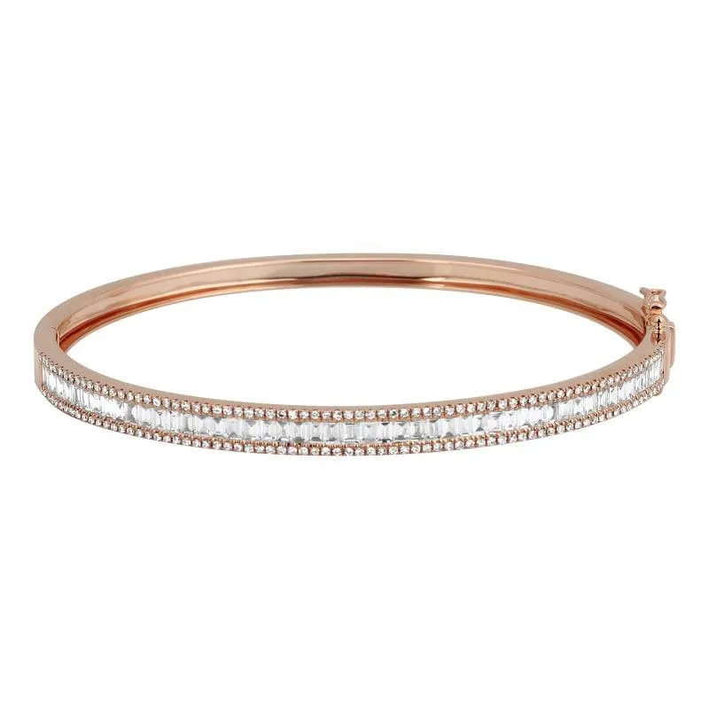 Framed Diamond Baguette Bangle