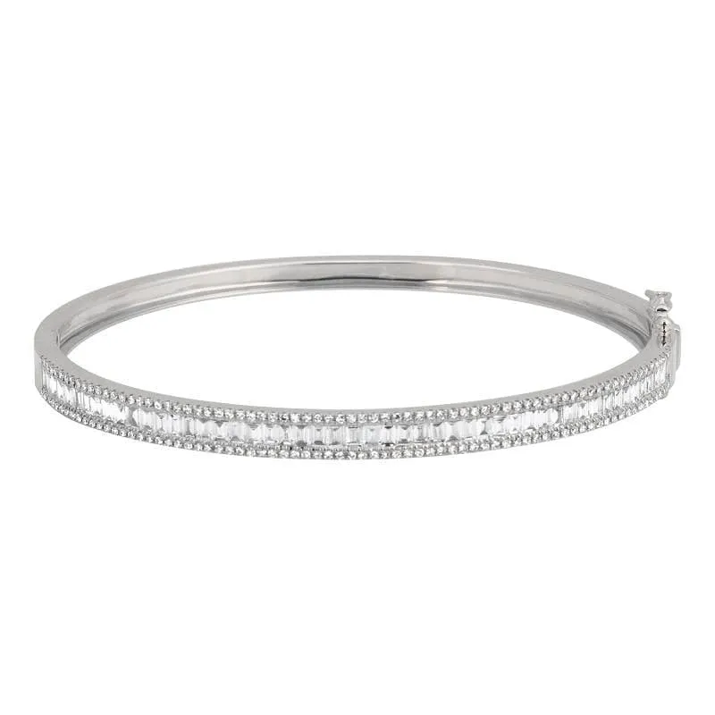 Framed Diamond Baguette Bangle