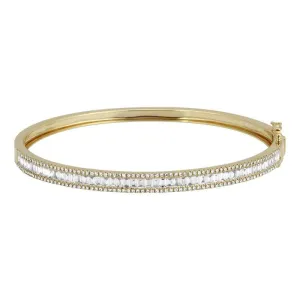 Framed Diamond Baguette Bangle