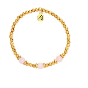 Gold Affirmations Collection- Love Yourself Rose Quartz Bracelet