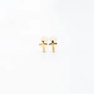 Gold Cross Studs