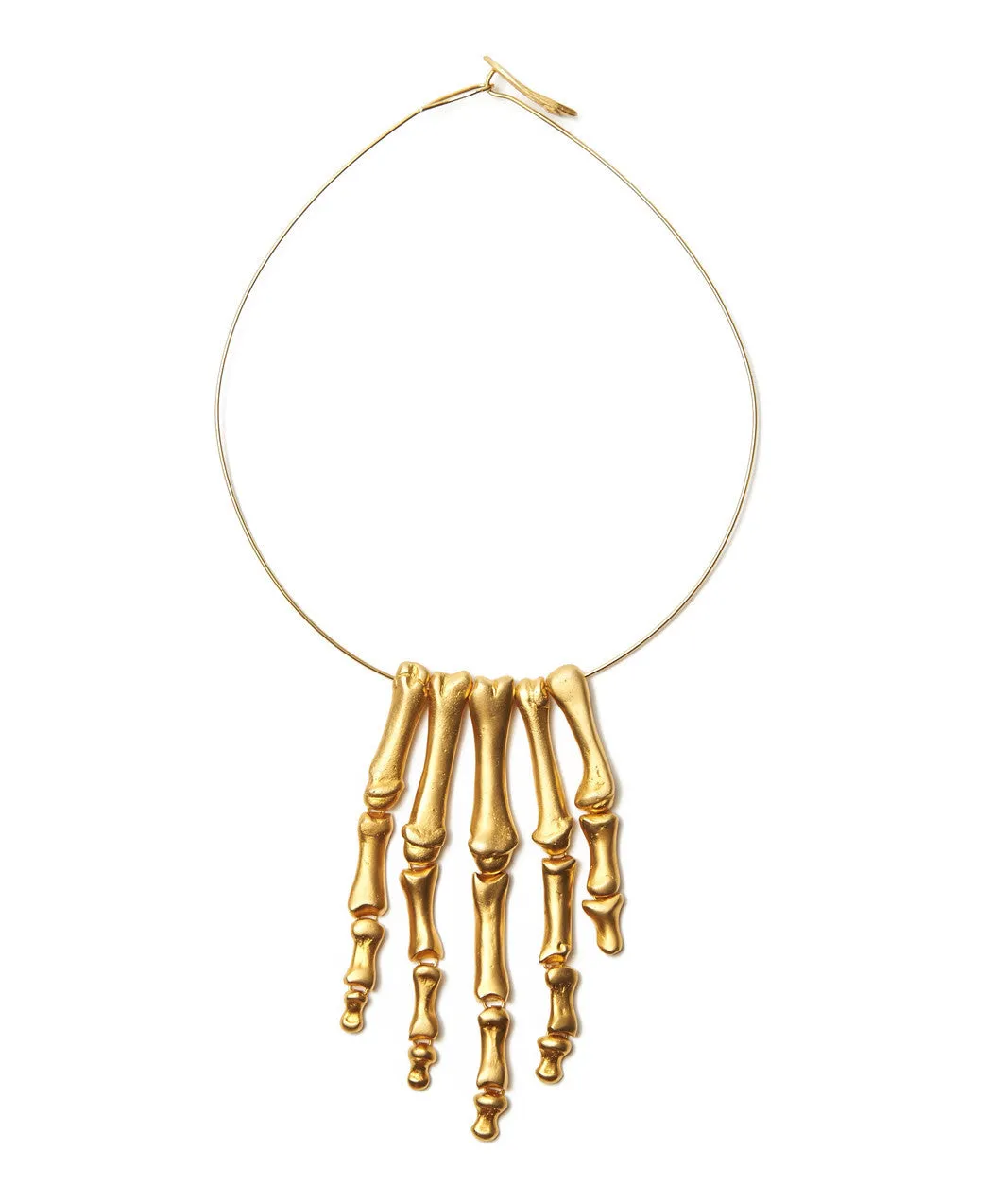 Gold Plated Hand Fingers Necklace