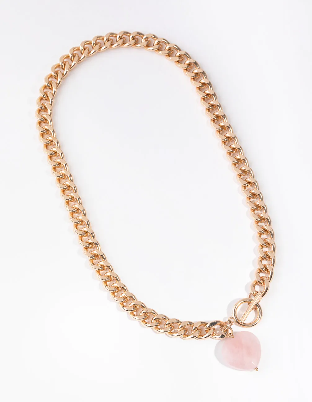 Gold Semi Precious Heart T&O Necklace