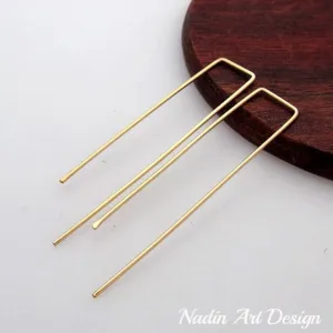 Gold Thin Threader Earrings