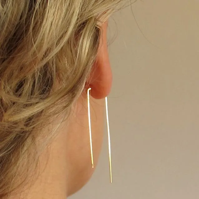 Gold Thin Threader Earrings