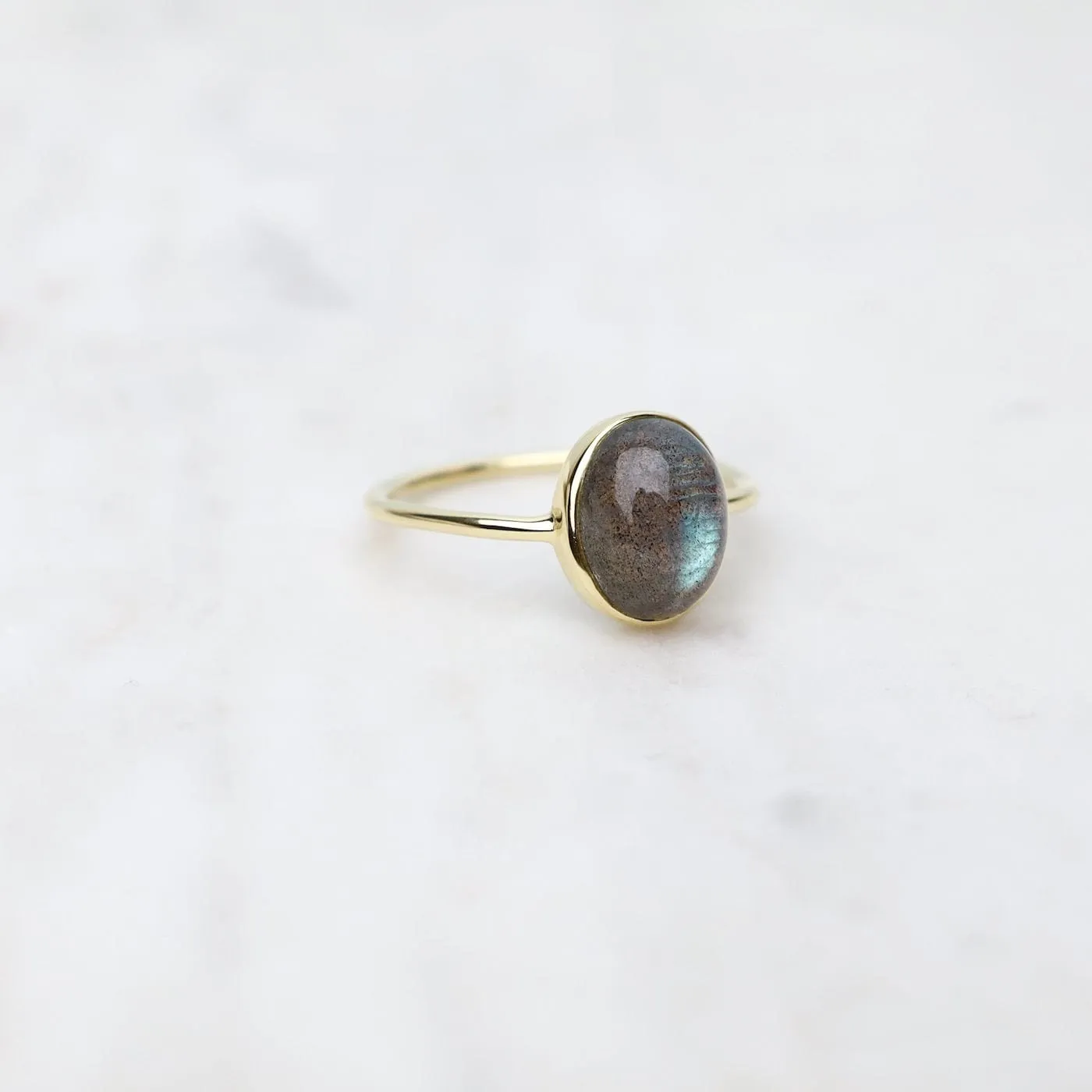 Gold Vermeil Bezel Set Labradorite Cabochon Ring