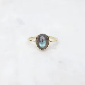 Gold Vermeil Bezel Set Labradorite Cabochon Ring