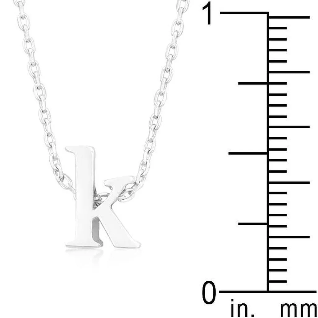 Initial K Silver Pendant