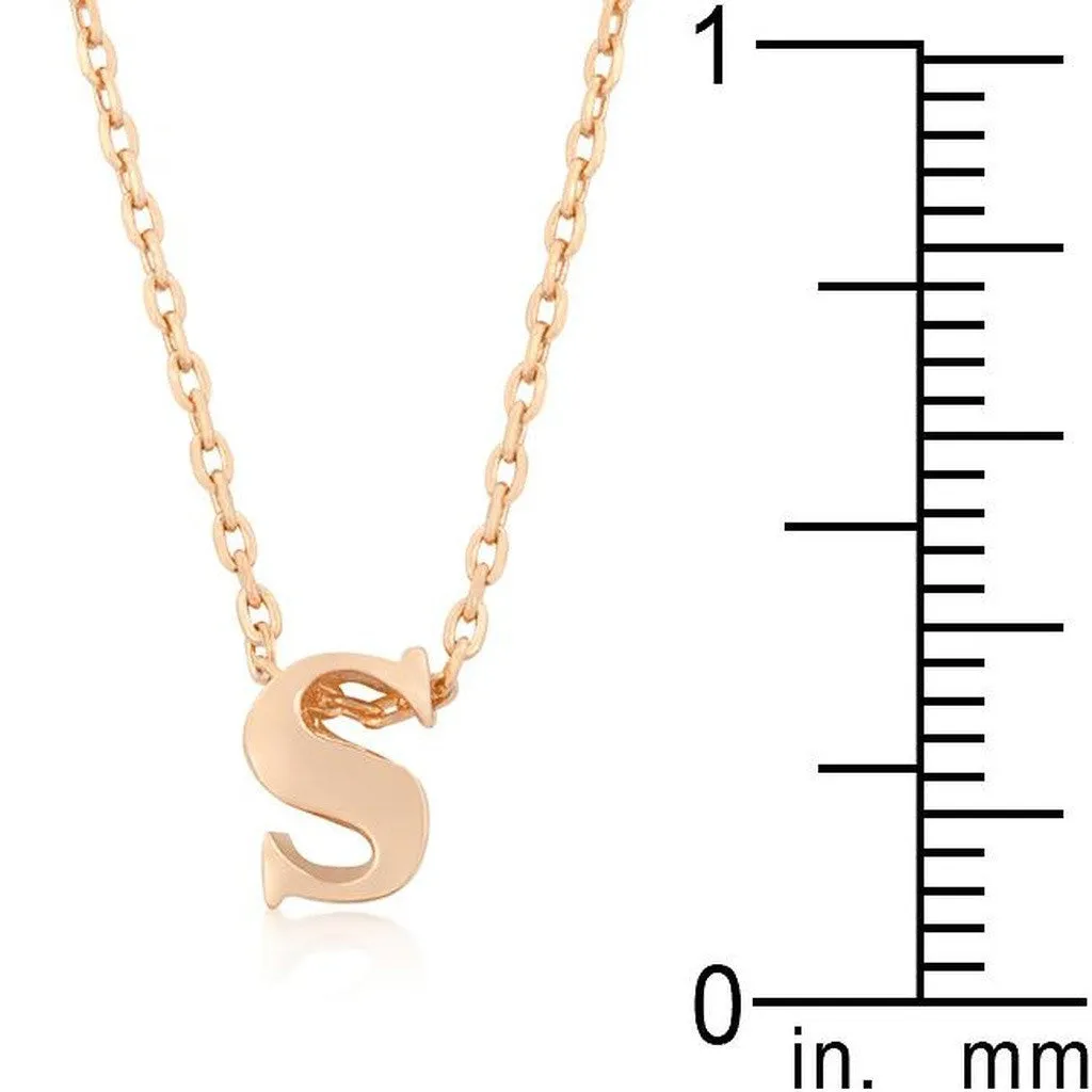 Initial S Rose Gold Pendant