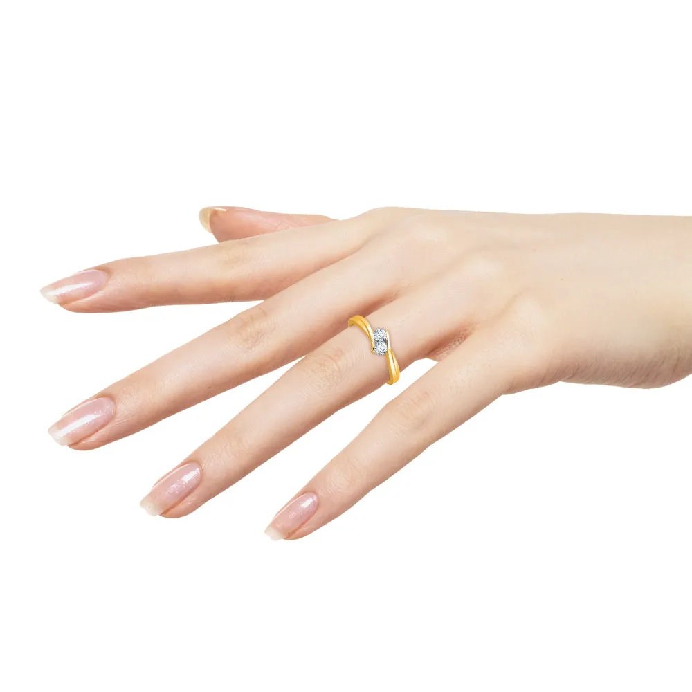 KATARINA 1/3 cttw Two Diamond Bypass Promise Ring