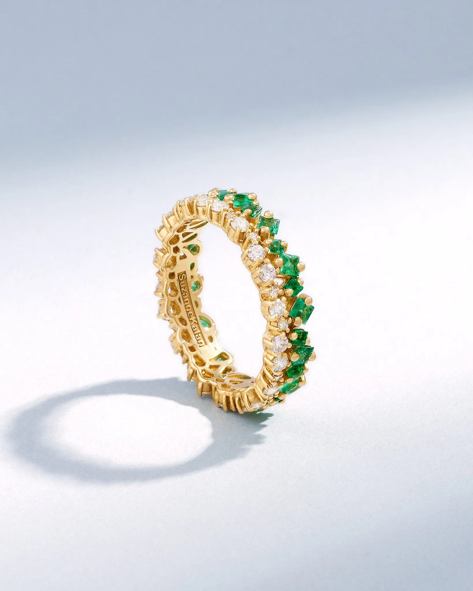 La Fantaisie Short Stack Emerald Eternity Band