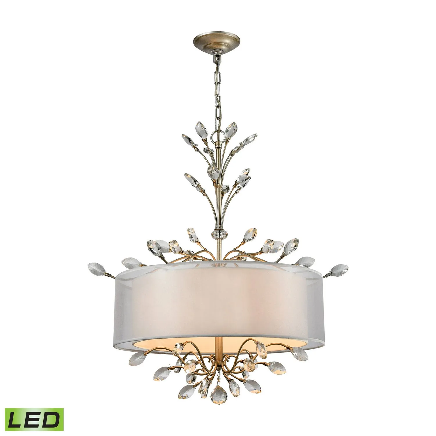 LED Chandelier from the Asbury Collection in Aged Silver Finish by ELK Home