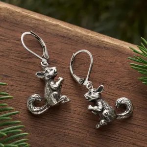 Leverback Vintage 3D Squirrel Earrings