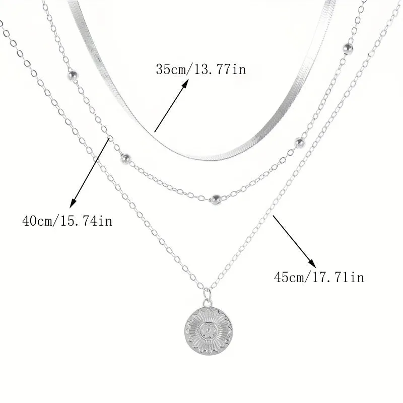 Lotus Pattern Pendant Necklace in Silver Plating  Elegant and Chic