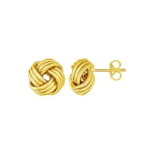 Love Knot Post Earrings in 14k Yellow Gold Weight 1.5 grams