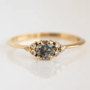 Lune Ring in Salt and Pepper Diamond