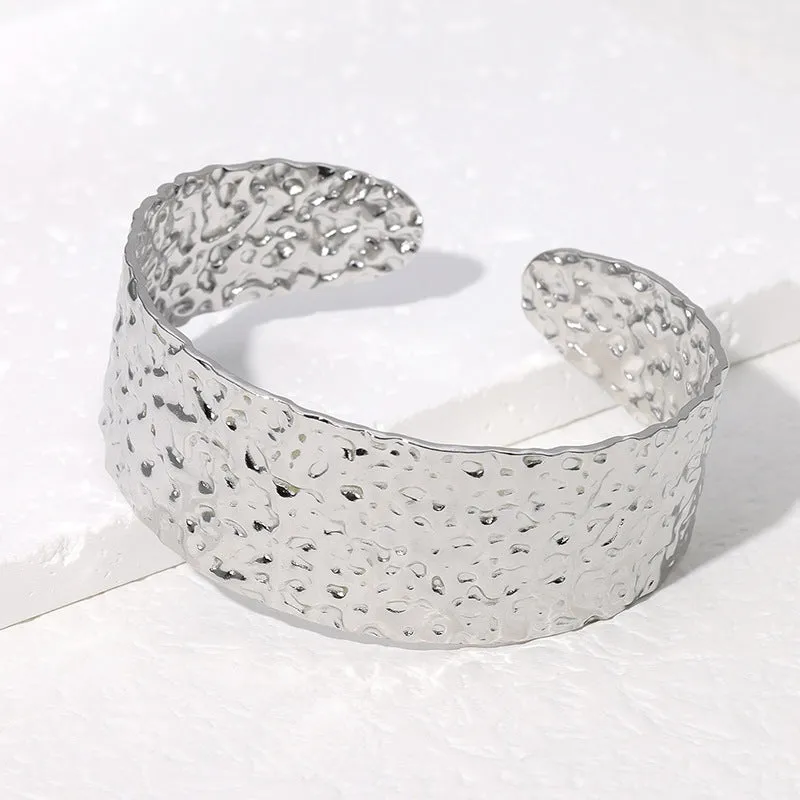 Luxurious Irregular Stainless Steel Electroplating Bangles