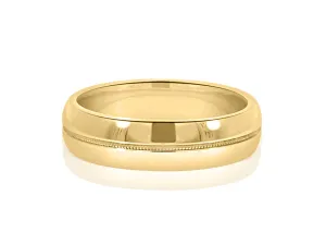 Milgrain Yellow Gold Men's Band