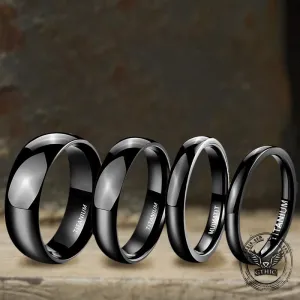 Minimalist Black Glossy Titanium Ring