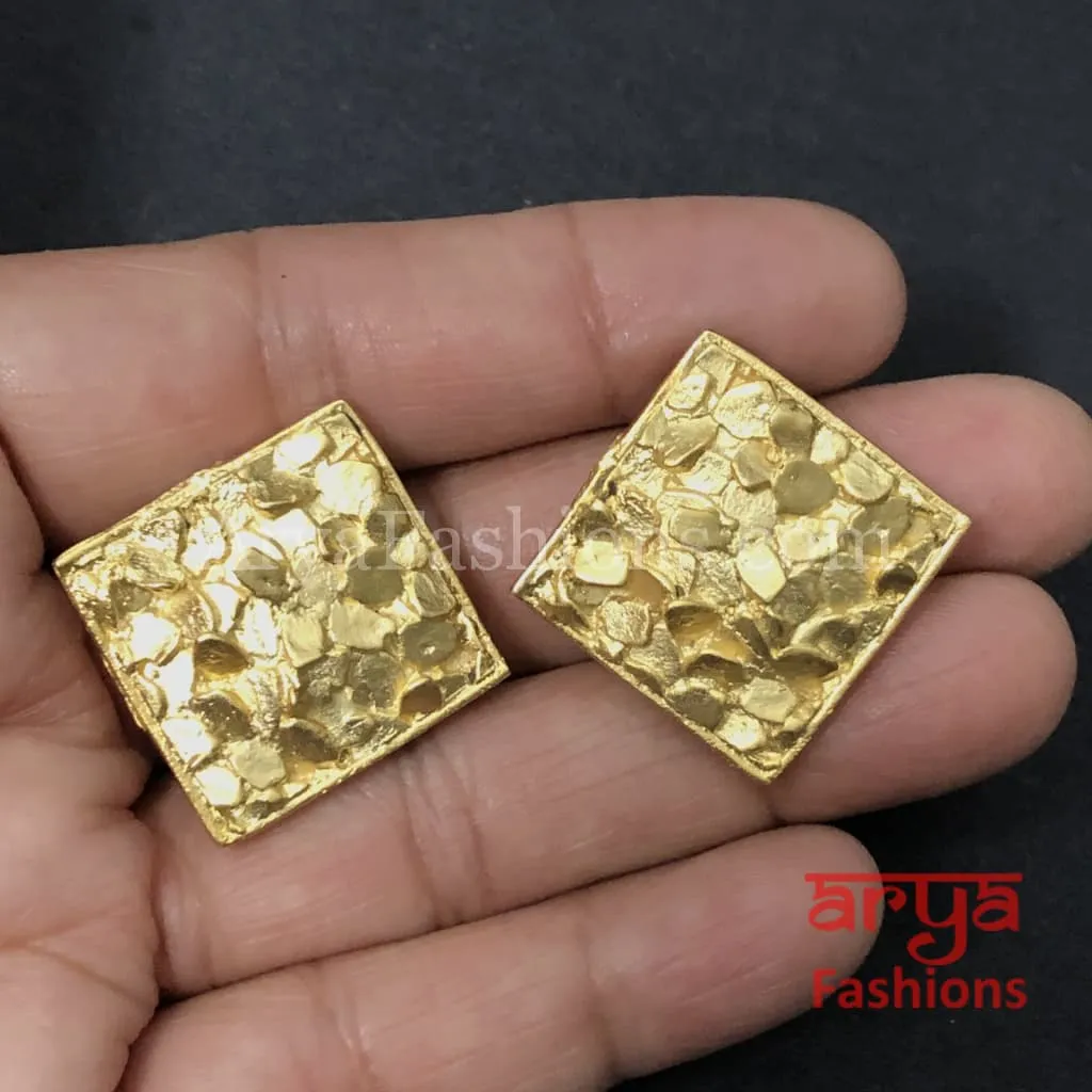 Mirraw Chipped Studs/Golden Chipped studs/ Statement Fusion Studs