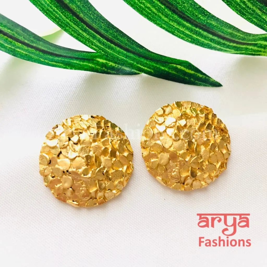 Mirraw Chipped Studs/Golden Chipped studs/ Statement Fusion Studs