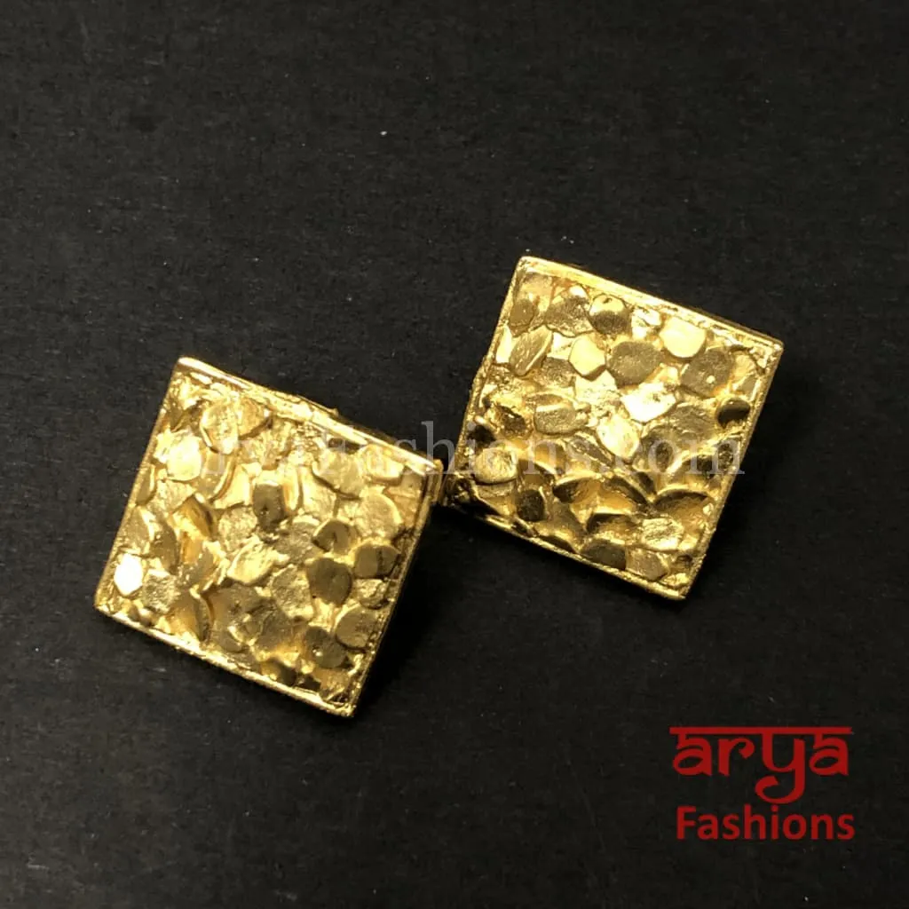 Mirraw Chipped Studs/Golden Chipped studs/ Statement Fusion Studs