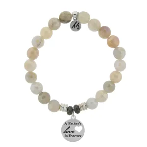 Moonstone Bracelet with Father's Love Sterling Silver Charm