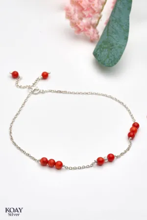 Orange Stones Anklet