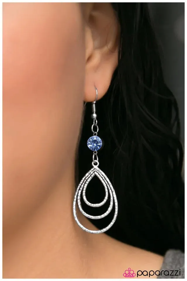 Paparazzi Earring ~ Dinner Party - Blue