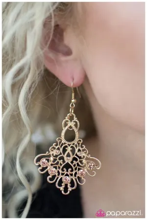 Paparazzi Earring ~ Not Just A Pretty Face - Gold