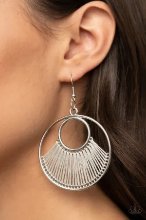 Paparazzi Earring ~ Really High-Strung - Silver