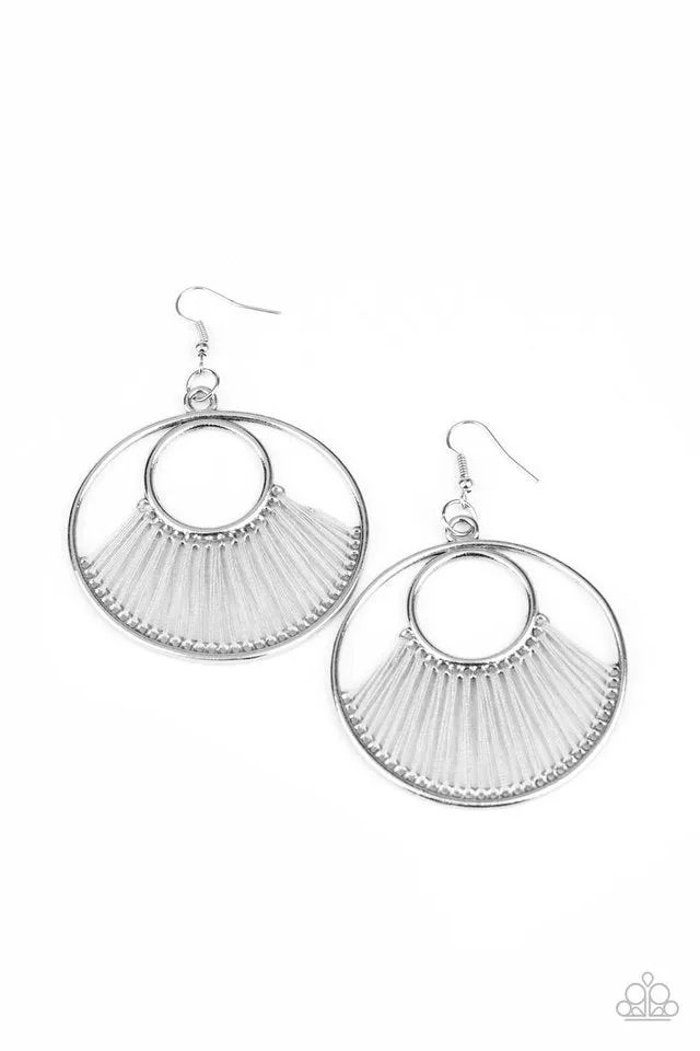 Paparazzi Earring ~ Really High-Strung - Silver