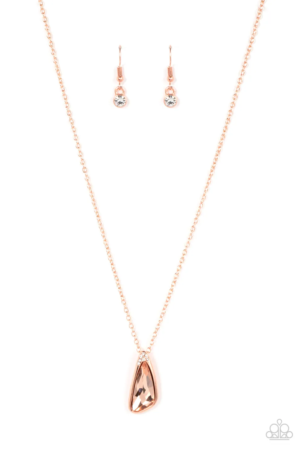 Paparazzi Envious Extravagance Copper Necklace & Earring Set