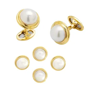 Pearl Cufflink & Studs 18Karat Gold