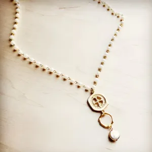 Pearl Necklace with Freshwater Pearl Medallion